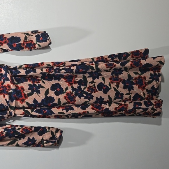 NEW ZARA Trafaluc Collection Floral Flower Print Belted Midi Dress Small - Picture 7 of 8